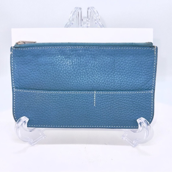 Authentic Hermes Dogon Duo Wallet with Zip Pouch in  Bleu Jean Togo Leather EUC - Picture 13 of 17